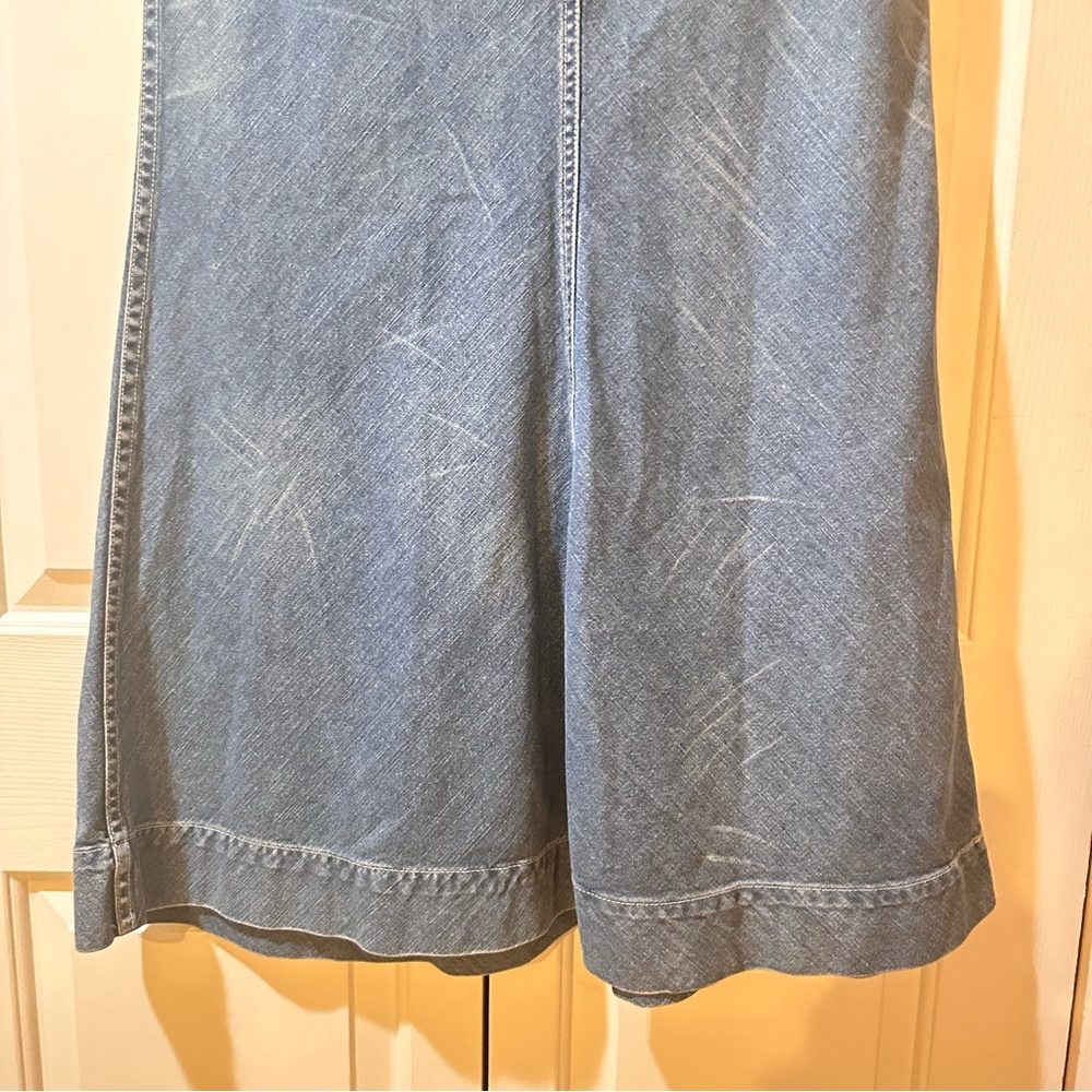 Rare Ralph Lauren Sailor Style Buttons Lace Up Tie Denim Cotton Skirt Size 12 - Picture 7 of 14